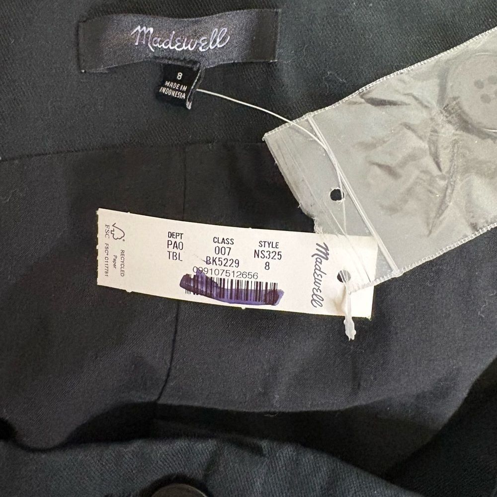 NWT Madewell Black Button-Down vest - sz 8 - Picture 6 of 6